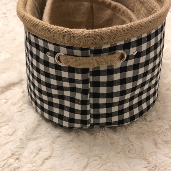 Fall Black and white Gingham burlap soft baskets - Picture 8 of 10